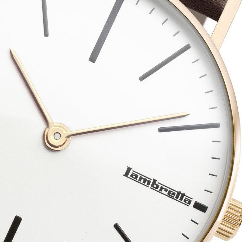 Cesare 42 Oro Blanco Marrón - Edición Limitada - Lambretta Watches - Lambrettawatches