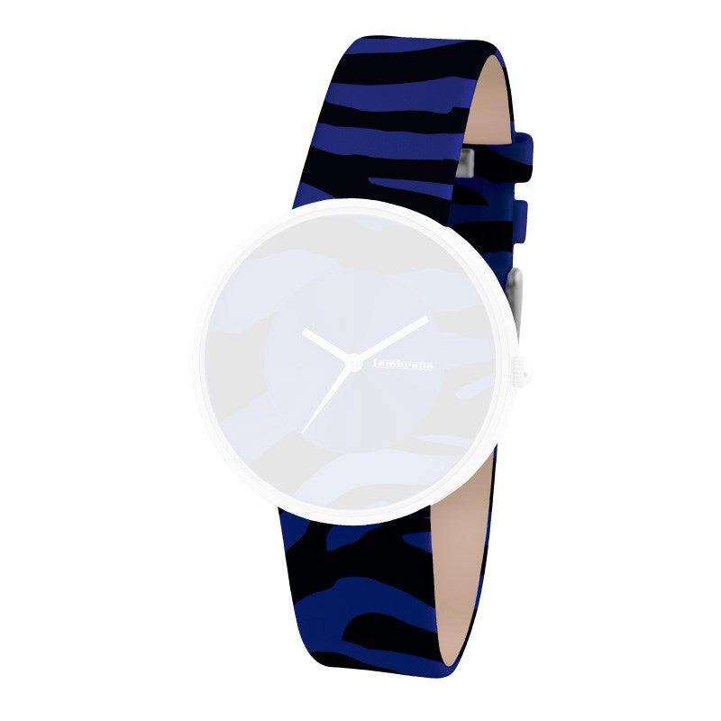 Correa de cuero Cielo Zebra Blue (18mm) - Lambretta Watches - Lambrettawatches