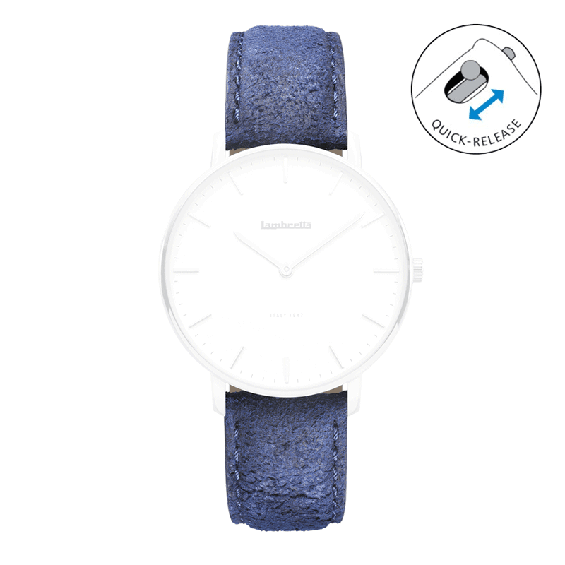 Correa de cuero azul Classico Distressed (20mm) - Lambretta Watches - Lambrettawatches