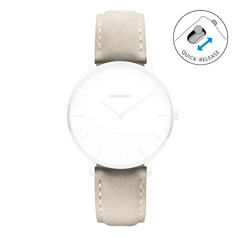 Correa de cuero de ante Classico Grey (18mm) - Lambretta Watches - Lambrettawatches